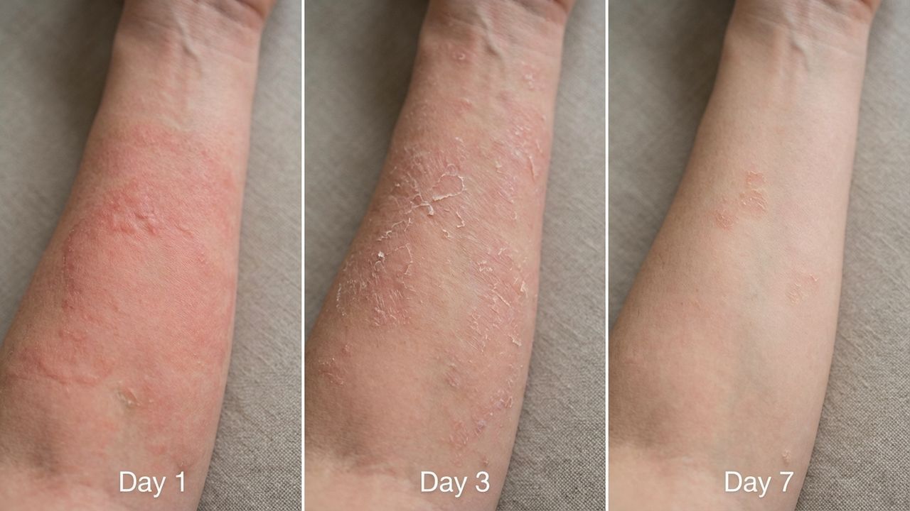 Evolution d'un coup de soleil