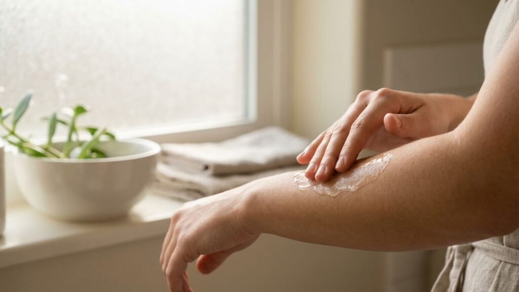 Appliquer un gel d'aloe vera sur un coup de soleil