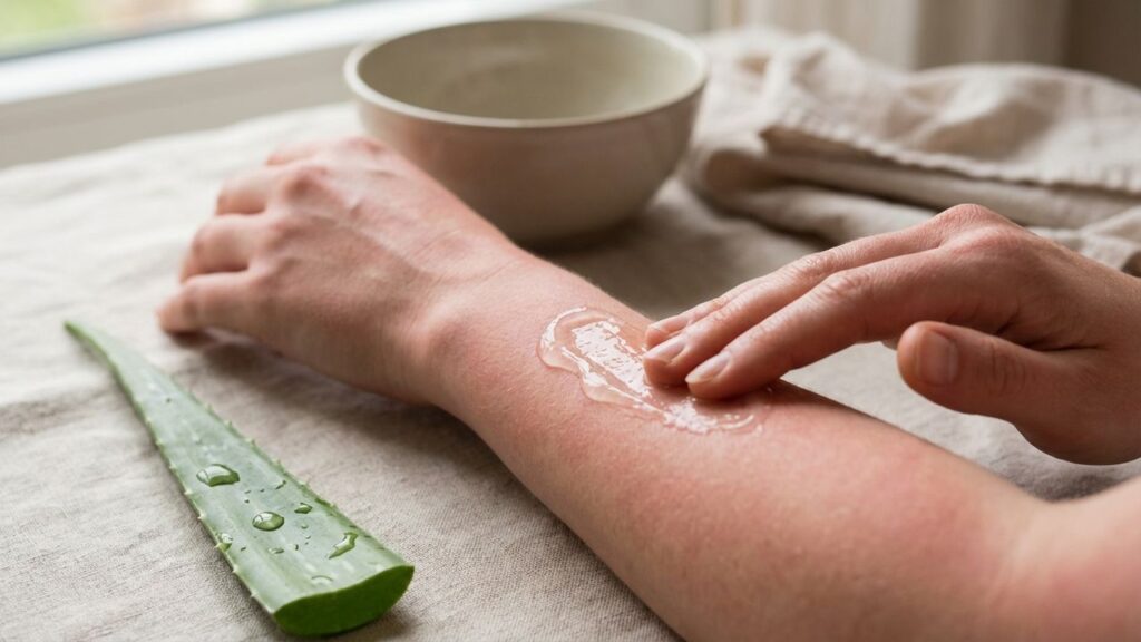 Appliquer de l'aloe vera sur le coup de soleil