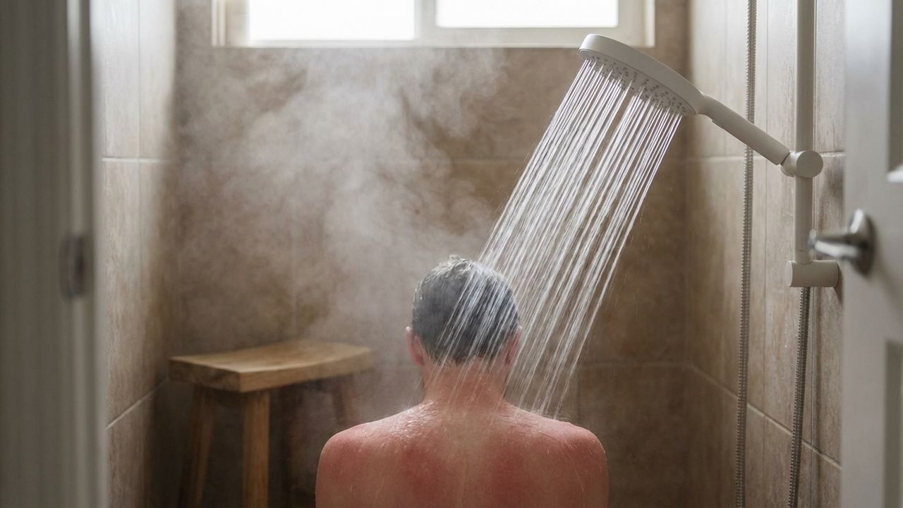 Prendre une douche tiède