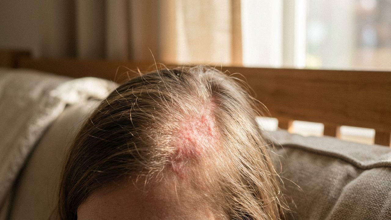 Cuir chevelu brulé par le soleil