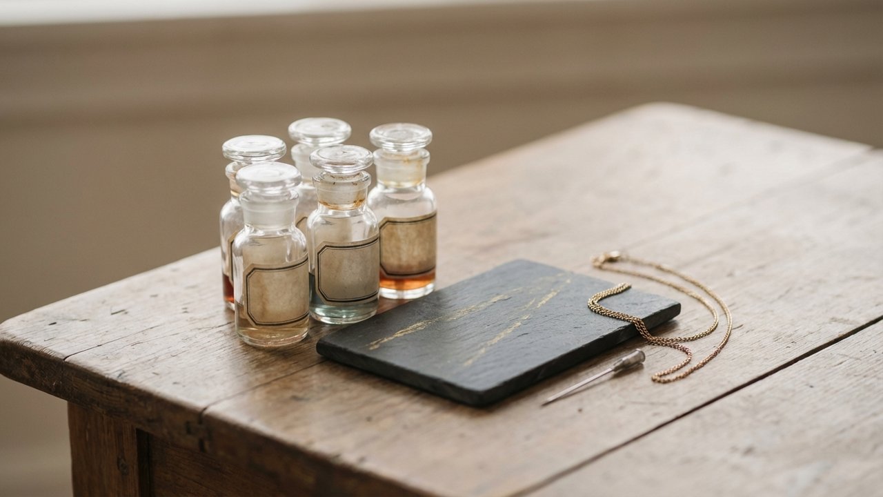 Kit de test d'or avec fioles d'acide et pierre de touche pour identifier une chaîne authentique