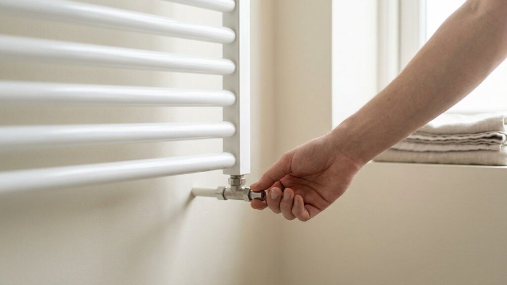 Purge d'un sèche-serviette avec clé de purge