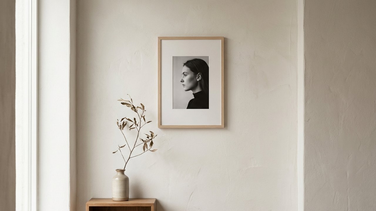 Cadre avec portrait représentant un proche