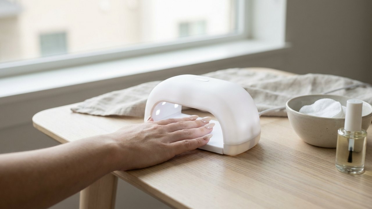 Catalyse du gel sous lampe LED pour faux ongles