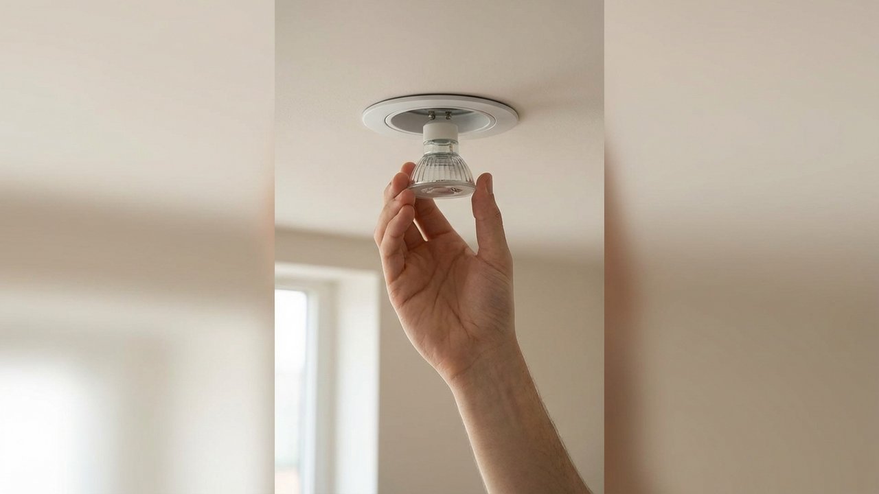 Changement d'une ampoule LED GU10 dans un spot encastré