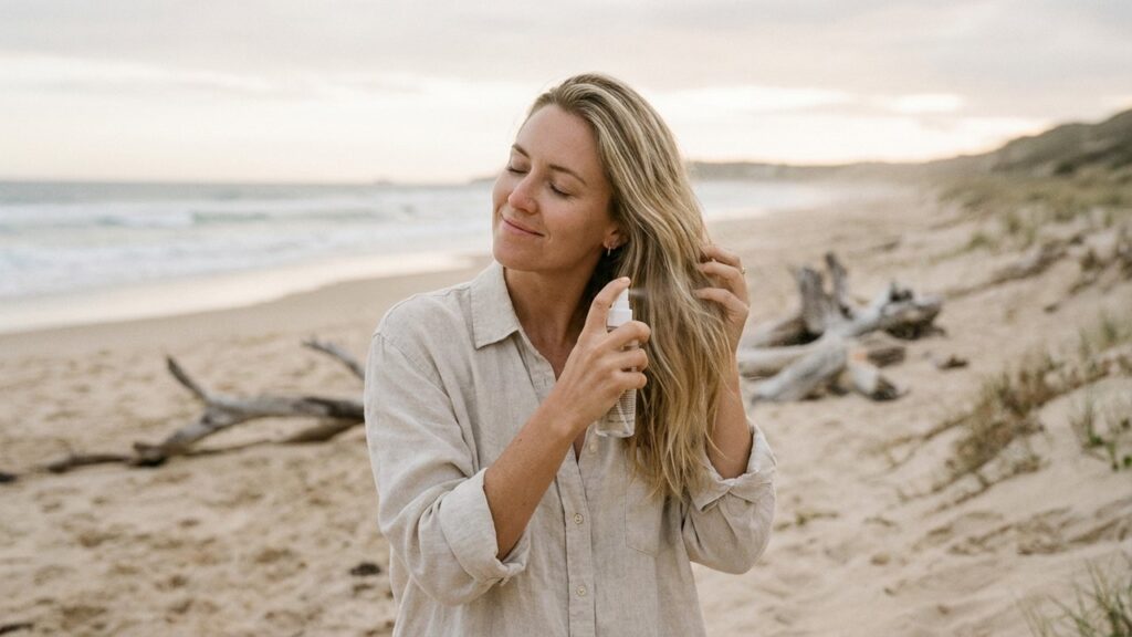 Protection solaire des cheveux pendant l'été à la plage
