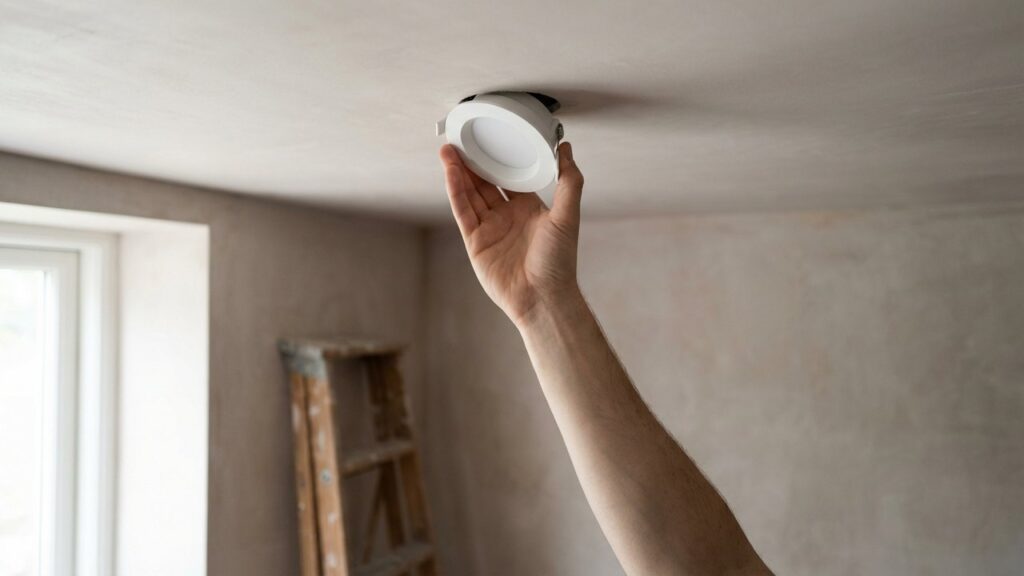 Retrait d'un spot LED encastré du plafond