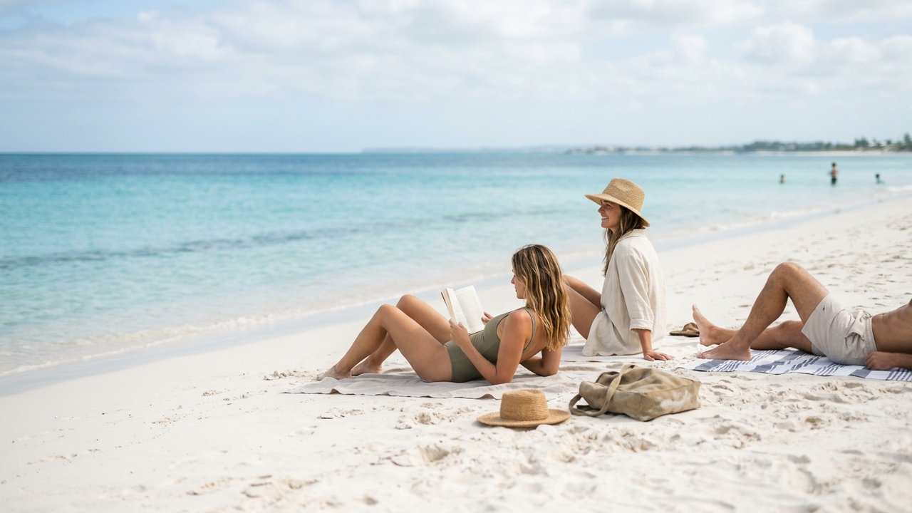 Plage immaculée avec eau turquoise à Cancun ou Playa del Carmen