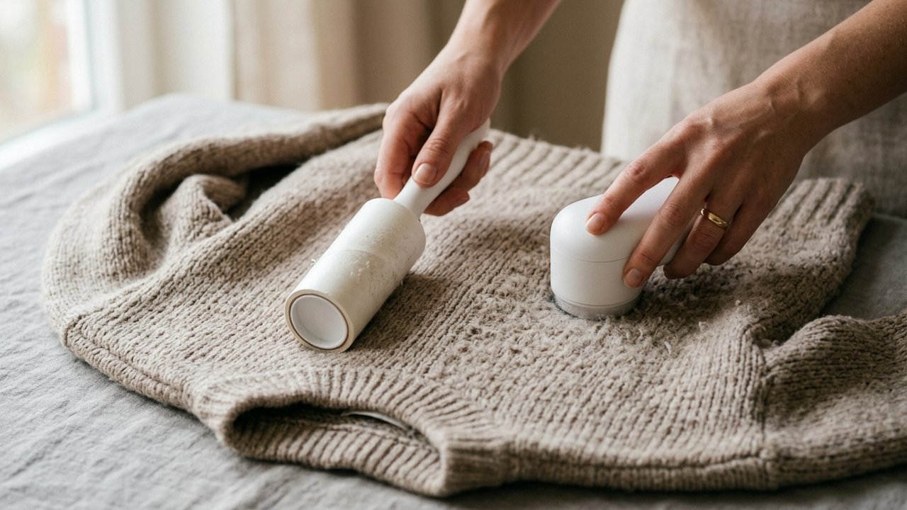 Outils pour enlever les bouloches d'une écharpe