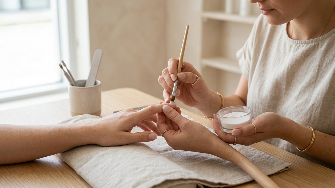 Pose d'ongles en résine acrylique sans lampe
