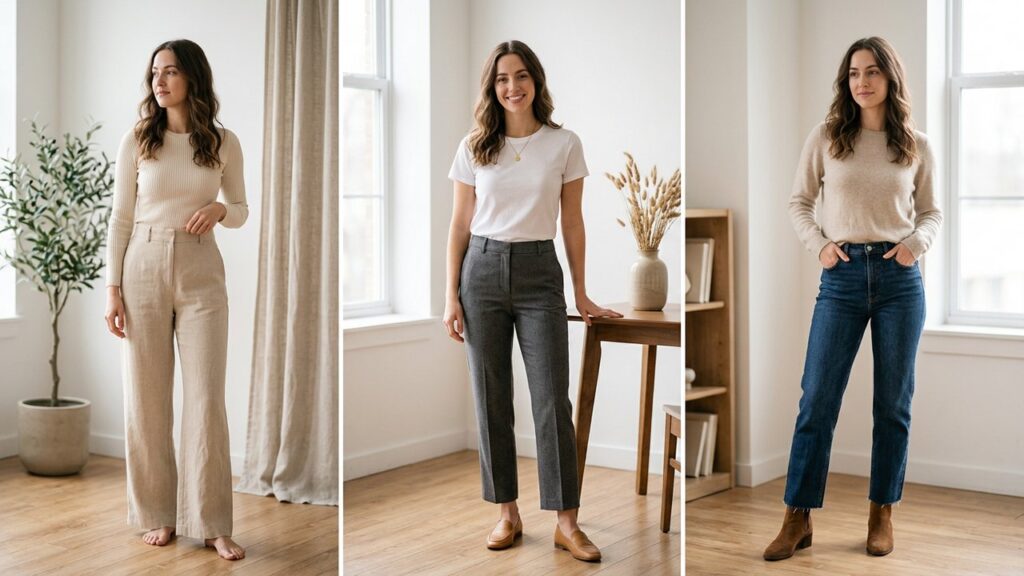 Différentes coupes de pantalons pour femme selon sa morphologie