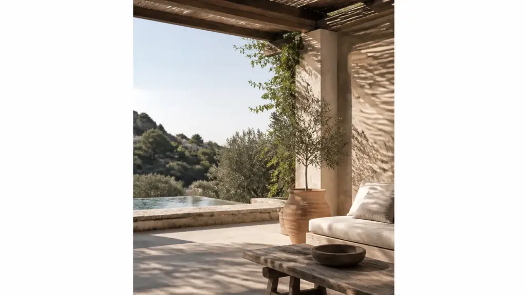 Protection soleil terrasse avec une pergola ombragée