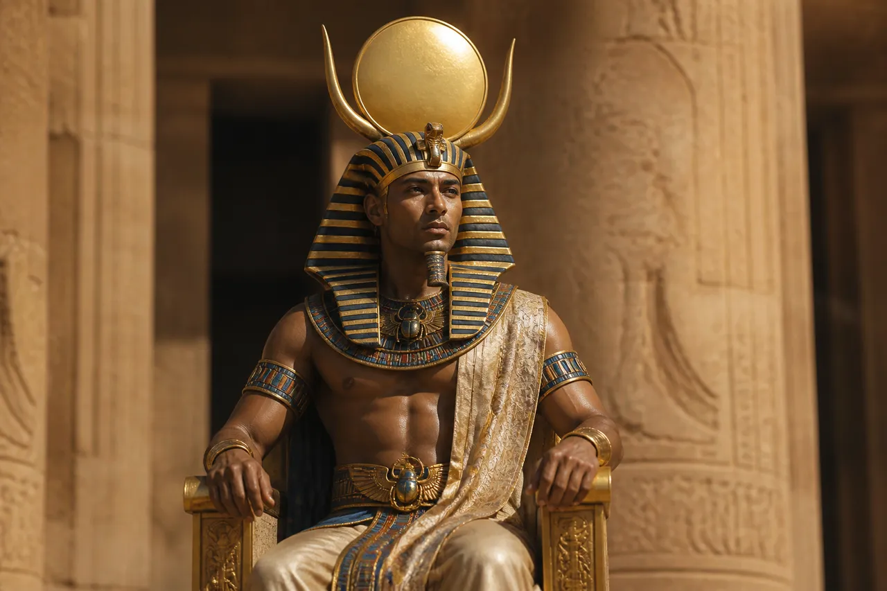 Le pharaon, fils de Rê, lié au soleil d'Égypte