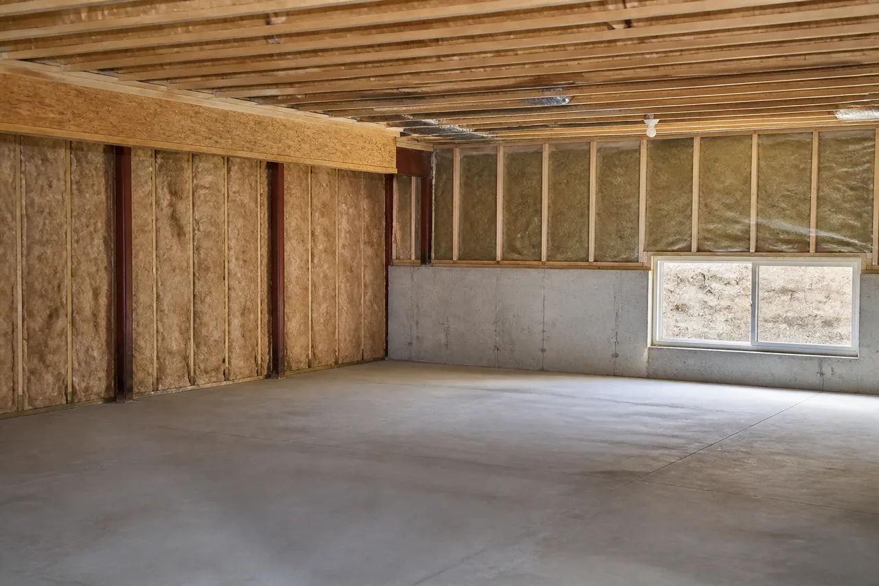 Travaux d'isolation avant d'aménager un sous-sol semi-enterré