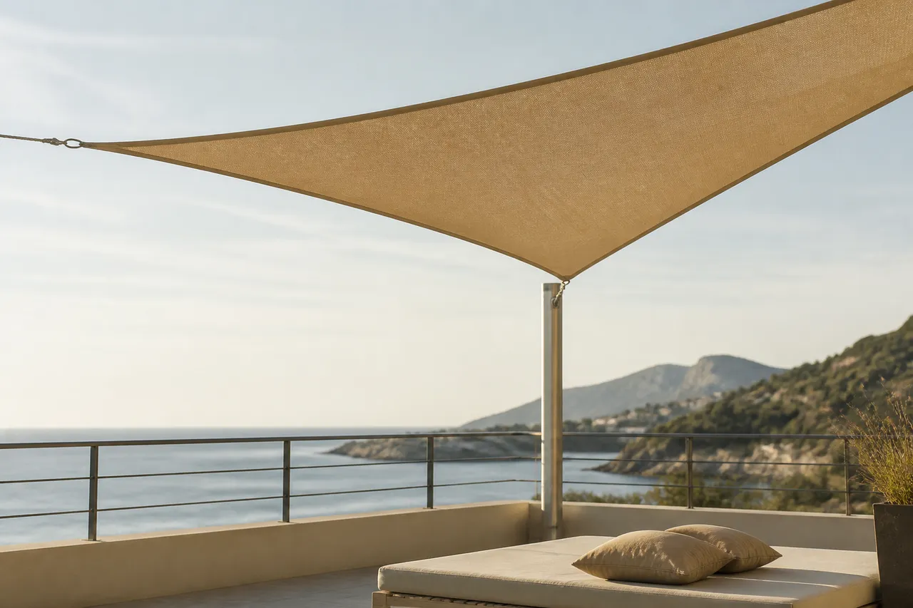 Voile d'ombrage pour protection soleil terrasse